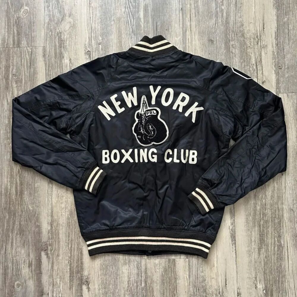 Polo Ralph Lauren Reversible Bomber Jacket Chain Stitched New York Boxing Club M - Picture 6 of 9